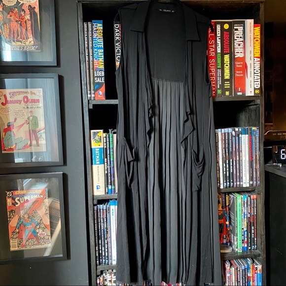 Zara Black Chiffon Duster Size M - Picture 4 of 13